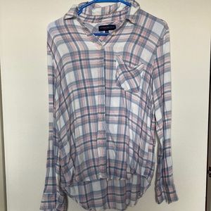 Aeropostale Pastel Soft Plaid Button Down